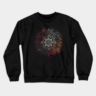 Colorful airbrush ink boho mandala Crewneck Sweatshirt